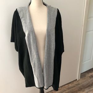 Ana Couture black and gray poncho Size Large